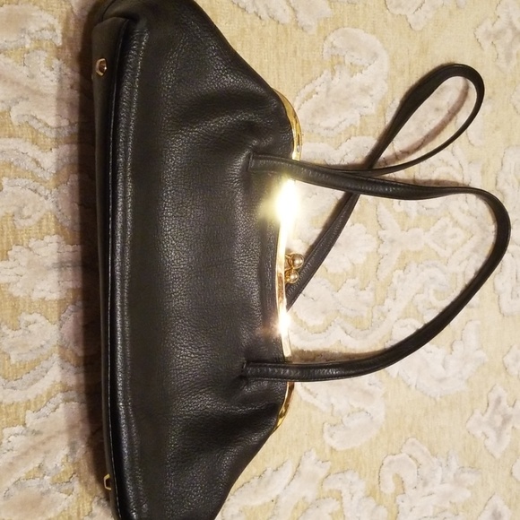 Adorable "vintage look" Jackie O style leather pur - Picture 2 of 3